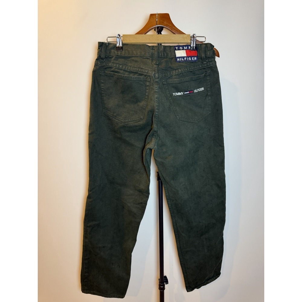 Vintage Tommy Hilfiger Freedom Jeans Mens 32x30 Green Denim Regular Made In USA